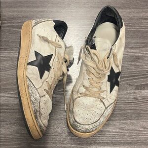 Golden goose men’s crackle toe leather ball Star 44